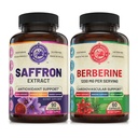 Pure Saffron Extract & Premium Berberine paket (ena steklenica vsak). Podpira Mood, Energy Boost, Metabolic funkcijo. USA Made.