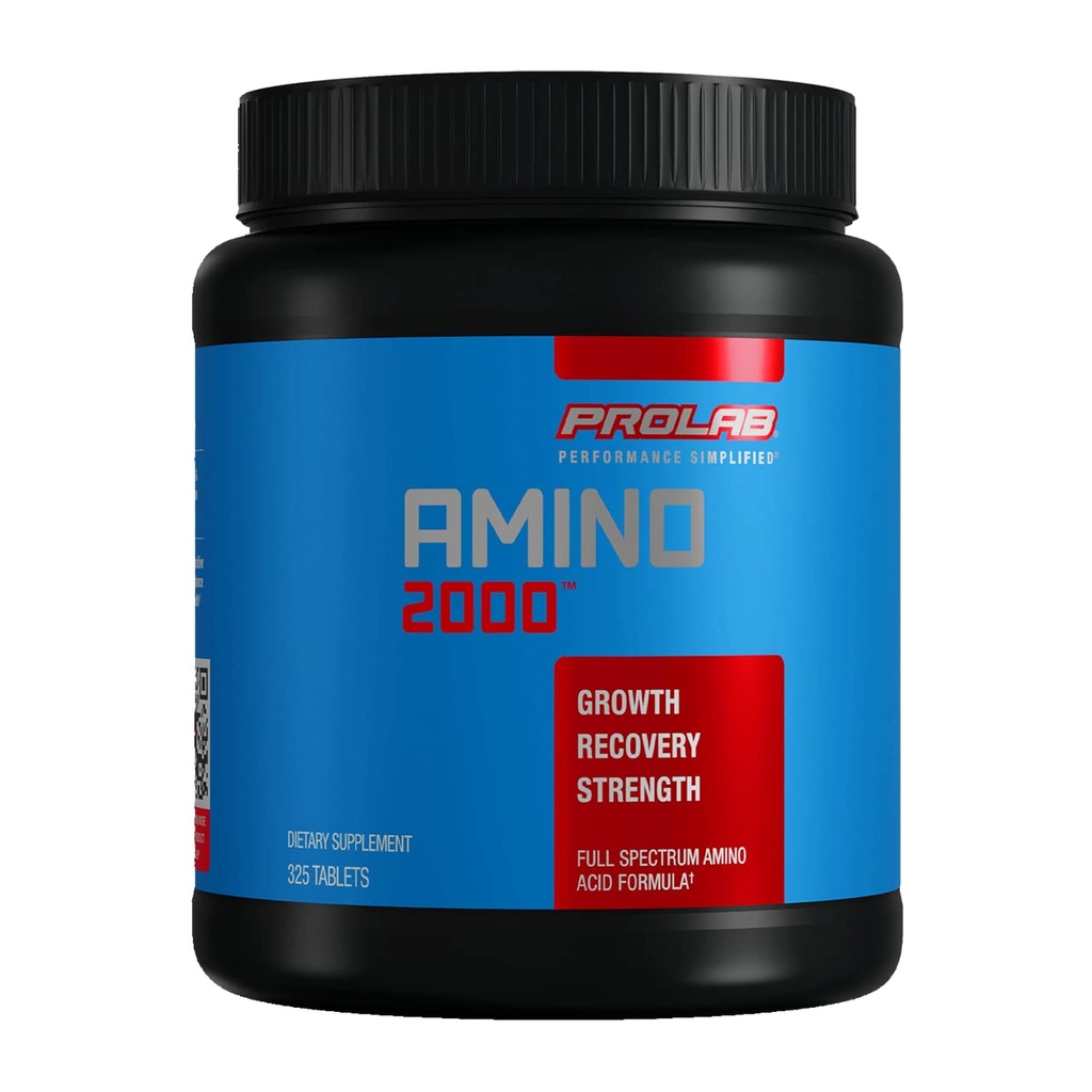 Prolab Amino 2000 Essential Amino Acids Supplement, Full-Spectrum EAA Formula za obnovo mišic, Lean Muscle Growth & Performance Support (325 tablet)