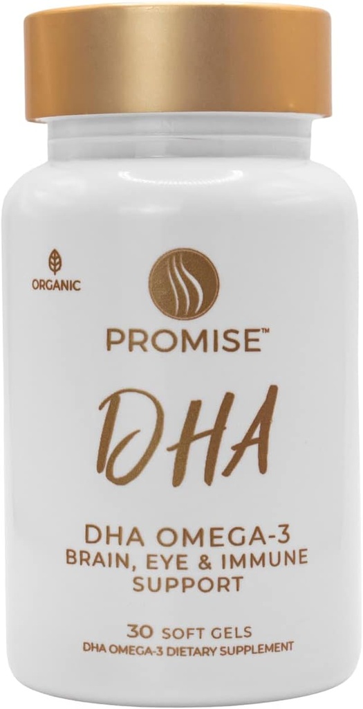 Obljuba Prenatal DHA - Farmacevtska stopnja Omega-3 DHA (3 Mesec dobave) Enkrat-Daily Jagoda Okusen softgel z 290 mg DHA. Naravna DHA za razvoj otrokovih možganov in oči