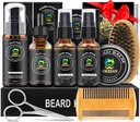 XIKEZAN Beard komplet za moške Komplet za urejanje in nego w/2 Pack Beard Serum, Wash, Oil, Balm, Comb, Brush, Škarje, Bag, EBook, Unikatna rojstnodnevna darila za moške