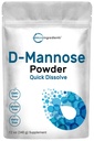 Mikro Sestavine D Manoze v prahu, Pure Mannose Supplement, Hitra topen voda, Podpora Čistilo urina in mehur zdravja, Premium Mannoze za ženske in moške, Vegan prijazno.