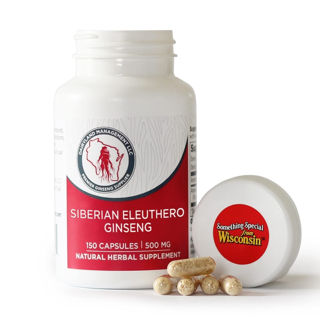 Mlekarna Ginseng - Sibirske korenske kapsule Eleuthero - 150 ct - avtentična sibirska ginseng - Utilize kot del vašega dnevnega zeliščnega dodatka rutina - Gluten Free & Non-GMO