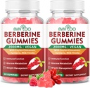 2 Pack Berberine Gummies, 2000mg Visoka moč Berberine HCI dodatek, Plus Ceylon Cinamon, Mlečni osat za ženske in moške, Imunski sistem in metabolizem podpora - 120 Gummies