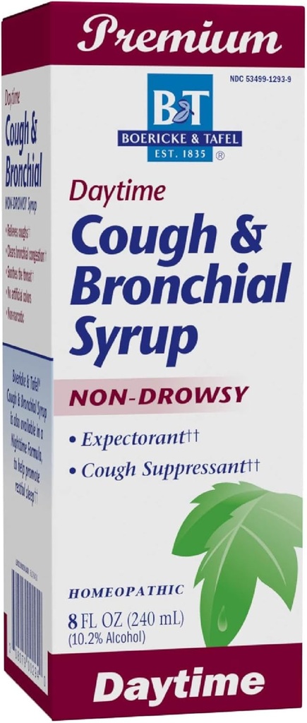 Nature's Way Boericke & Tafel Daytime Cough & Bronchial Syrup, Cough Supressant & Pričakovani, Ne-Drowsy, 8 Fl. Oz