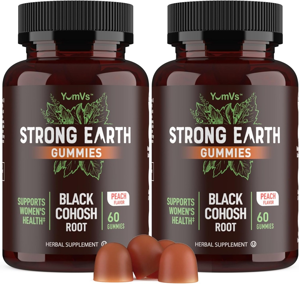 YUM-V'S Strong Earth Črna Cohosh Root 50mg (60 Count) - Naravni ekstrakt Menopause Dopolnila nočno potenje & vroče Flashes za ženske