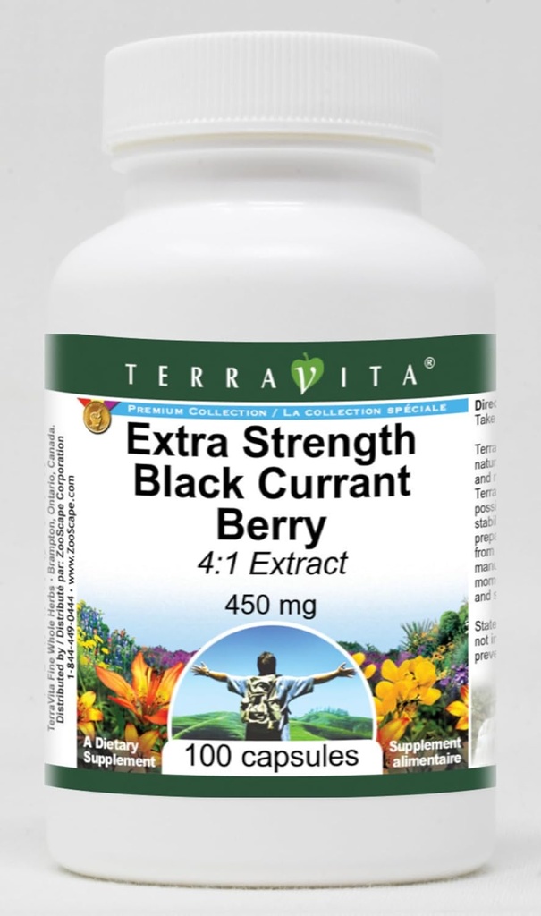 Ekstra moč črni ribez Berry 4:1 ekstrakt - 450 mg (100 kapsul, ZIN: 514114) - 2 pakiranji