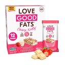 Love Good Fats Chewy Nutty Bela Čokolada Jagoda Keto Bars - Prigrizki z nizko vsebnostjo ogljikovih hidratov - 12 pakiranje (1.59oz / 45g vsak bar)