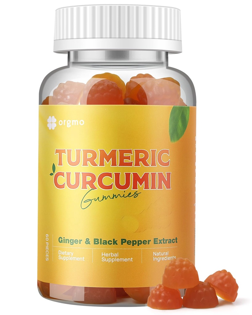 Kurkumi s črnim poprom za vnetje, kurkuma in ingver dodatek za podporo imunskih sklepov, sladkor brez kurkumin ingver Gumiji za odrasle Vegan non-GMO