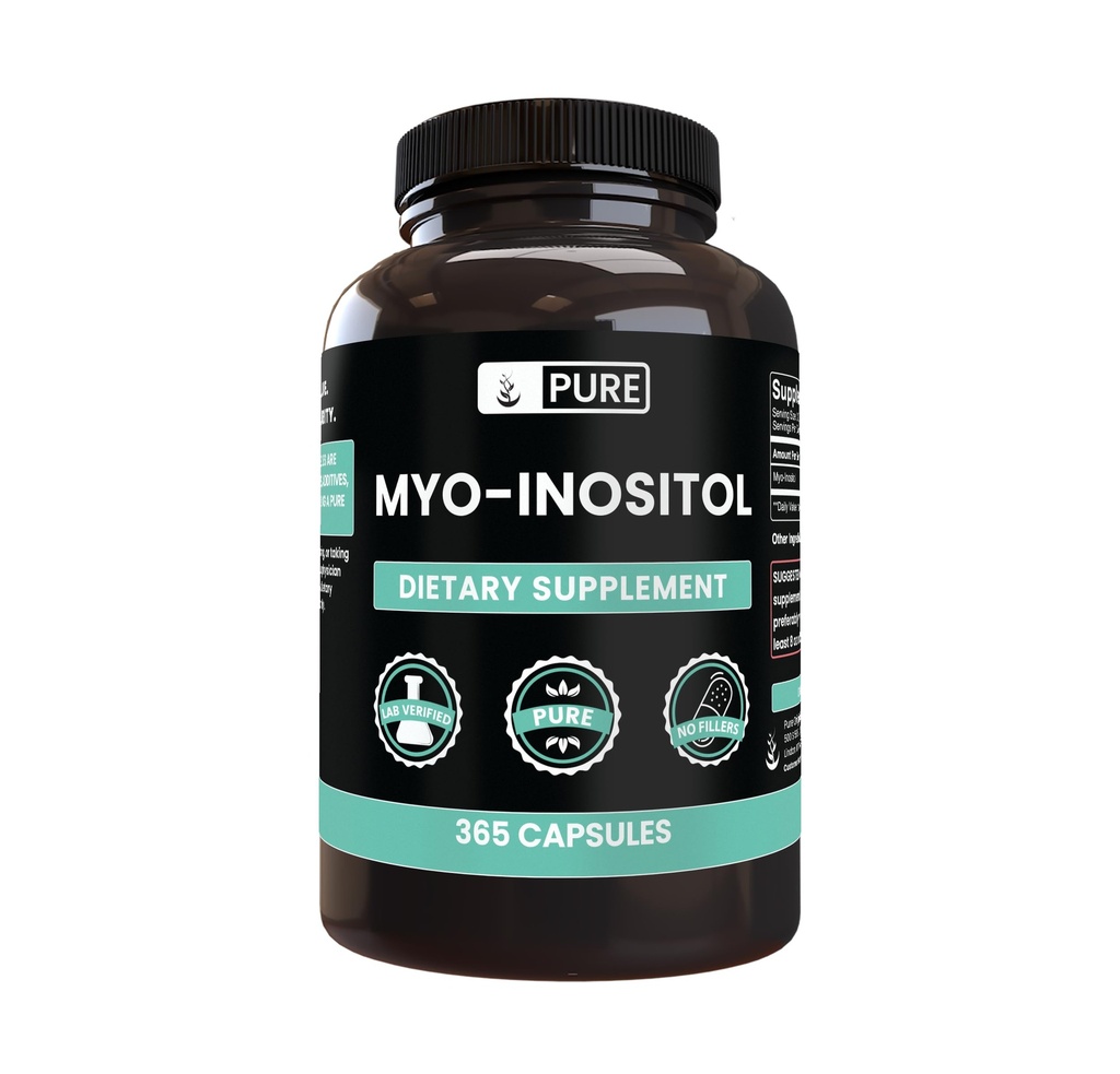 Myo-Inositol (365 kapsul) brez magnezijevega ali riževega polnila, vedno čista, laboratorij preverjen