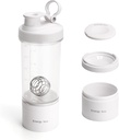 Blender Protein Shaker Tritan Steklenica s tabletami / Powder shranjevanje Container za Beljakovine Shakes-pred vadbo steklenica-Mixer Cup-Gym Sport Voda steklenica z žico Whisk kroglice bela