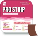 PROSTRIP® Iron+ AB-Fortis® 14mg Dodano z vitaminom C, B1, B2, B6, Folna kislina, Pesa, Spinach in Tart Cherry – 30 peroralnih veganskih stripov – Brez vode – visoka absorpcija s Prowise Healthcare