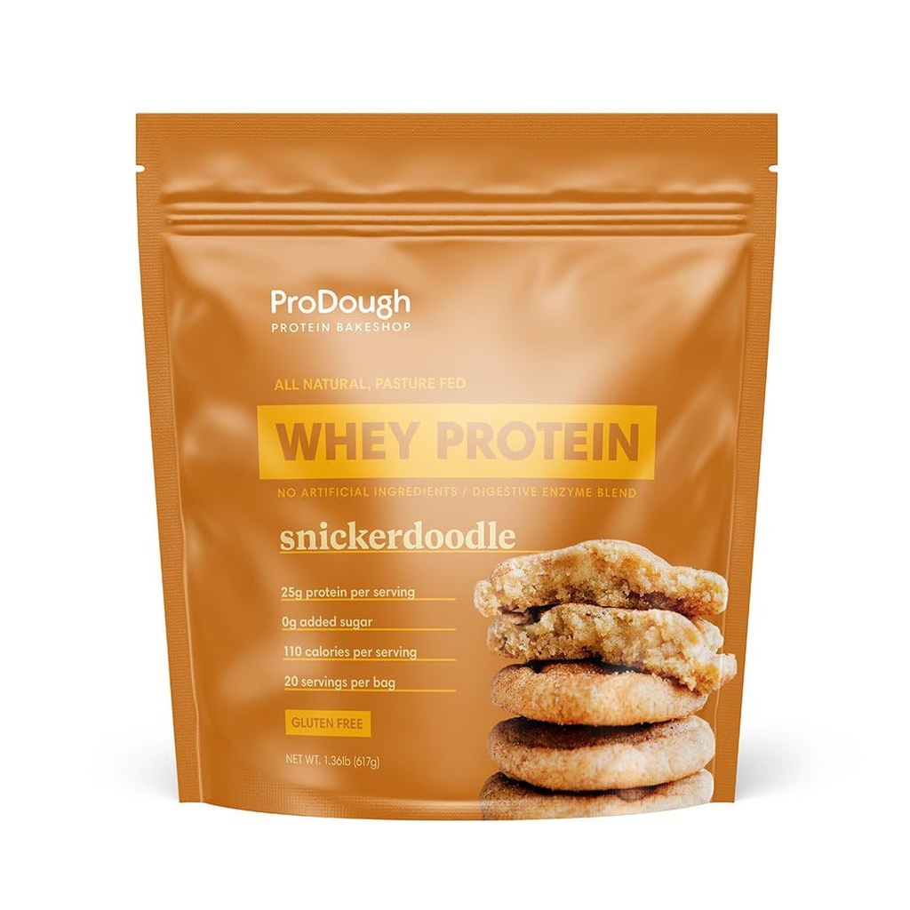 ProDough Gourmet Whey izolat Hidrolizirane beljakovine v prahu za stresanje Mix- Easy Digest Enzyme Mešanica, 25g beljakovine na serviranje, naravne sestavine, Gluten brez, Keto prijazno (Snickerdoodle)