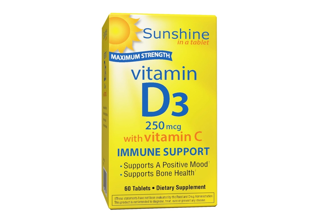 Sunshine Vitamin D 10.000 i.e., Zdrave in močne kosti, 30 Služabnikov