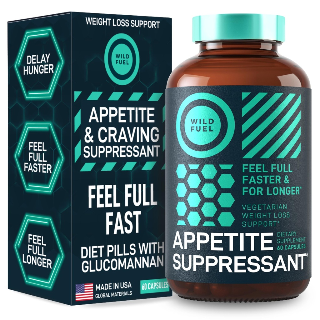 Apetitni supresant za hujšanje, lakoto zatiranje - dietne tablete, ki delujejo hitro za ženske in moške - Garcinia Cambogia, Glukomannan, bela ledvica fižol Carb Blocker in Fat Burner - 60 Veggie Caps