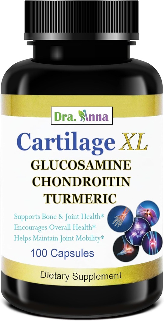 Cartilage XL Plus Glukozamin, Chondroitin & Kurmer. Skupna podpora dodatek. Lastnosti antioksidanta. 100 kapsul