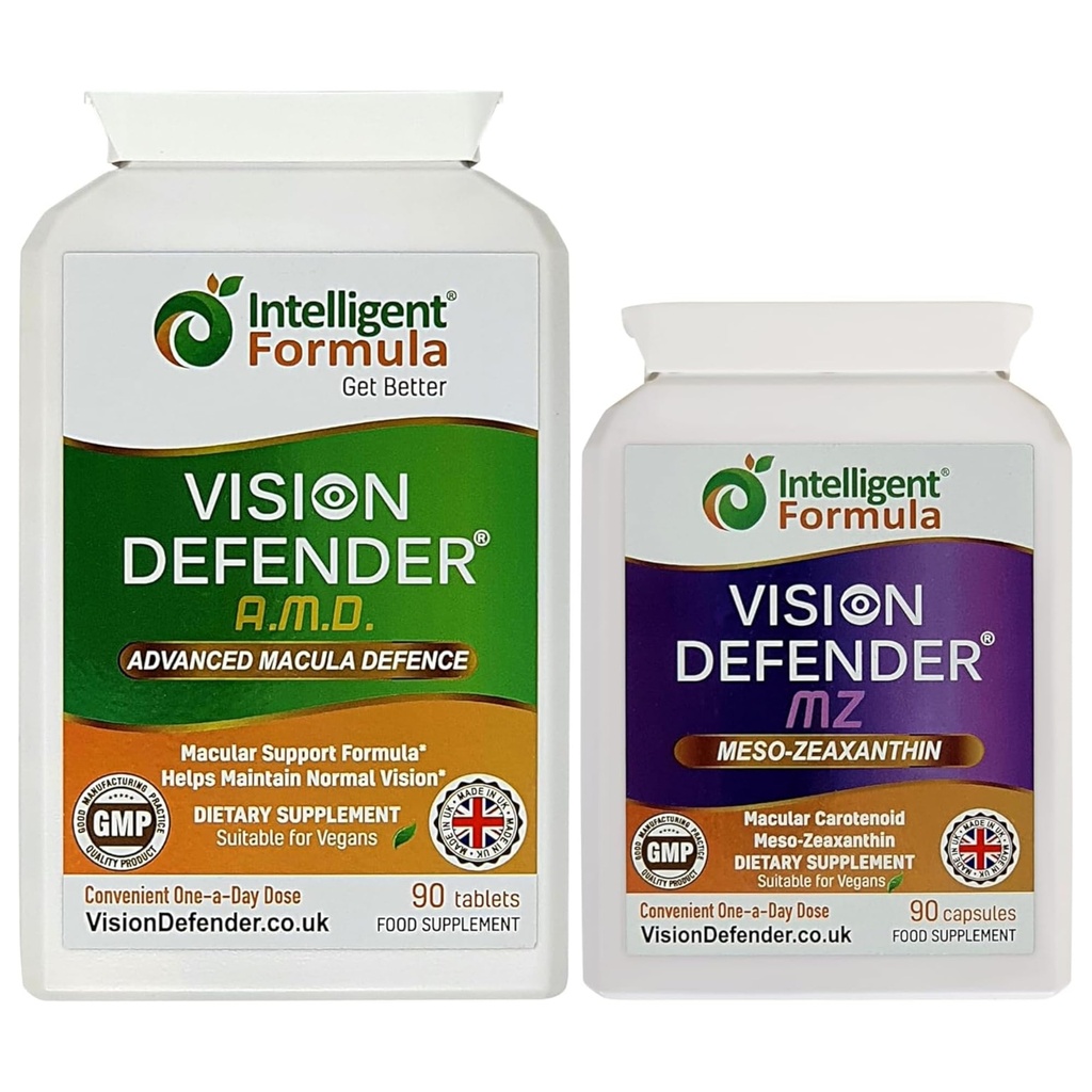 Vision Defender AMD in Vision Defender MZ Macula Health Bundle - AREDS2 Formula Boosted by Optimum High Power Meso-Zeaxanthin Vegan Health Supplement (90 dni dobave)