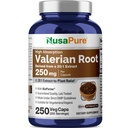 NusaPure Valerian Root 20:1 ekstrakt, 250 mg ekvivalent 5000 mg na Veggie Caps, 250 Count, Vegan, Non-GMO, Bioperine