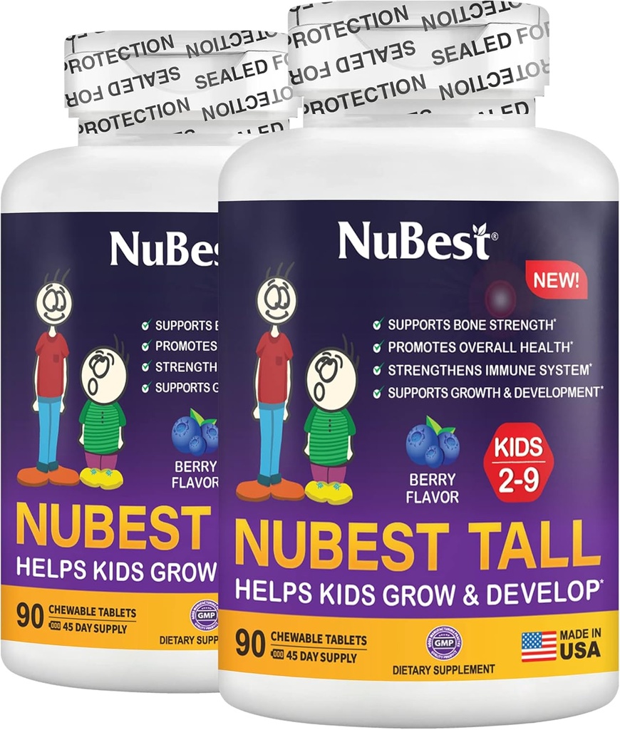 NuBest Tall Kids - Toddlers Vitamini in otroci Vitamini za starost 2 do 9 - Podpora kostna moč, splošno zdravje in imuniteta - živalske oblike - 180 Žvečljive Berry tablete 2