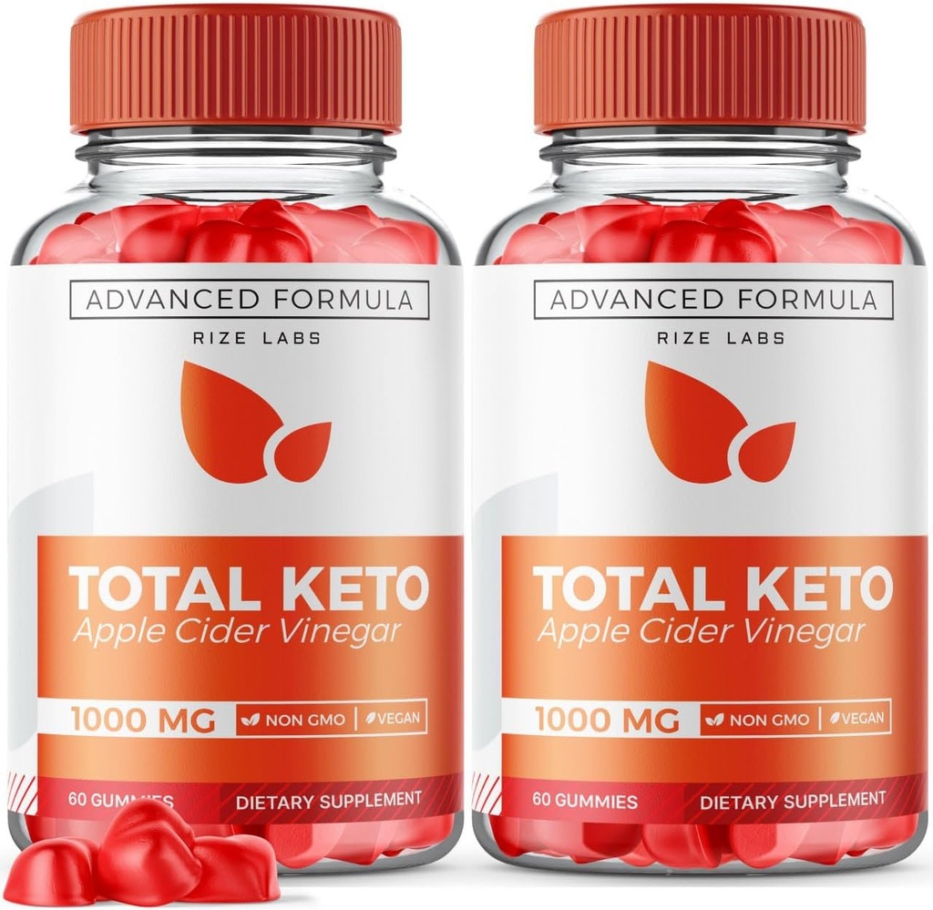 Rize laboratoriji (Pack 2 Total Keto Gummies za napredno hujšanje, dodatek k izgubi trebuh maščobe, Največja moč Formula, Gomitas Mnenja (120 Gummies)