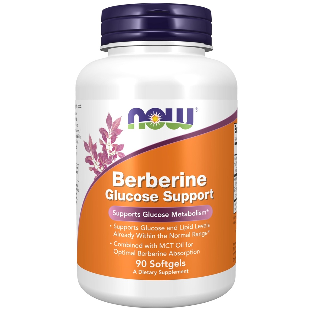 NOW Foods Supplements, Berberine Glucose Podpora, v kombinaciji z MCT oljem za optimalno absorpcijo Berberine, 90 Softgels