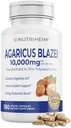 Agaricus Blazei Organska goba Extract za imuno-energijsko podporo - 30% polisaharidi & 180 Veggie kapsule - Ne-GMO, Gluten-free, Vegansko-prijateljski dodatek