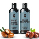 Garnitura vikinških ščitnikov in balzamov – 4 Fl Oz vsak, sveže maskuline Scent - Beard Pranje in balzam za moške - Čistila in softens, z argan & Jojoba olje - Sulfate & Paraben Free