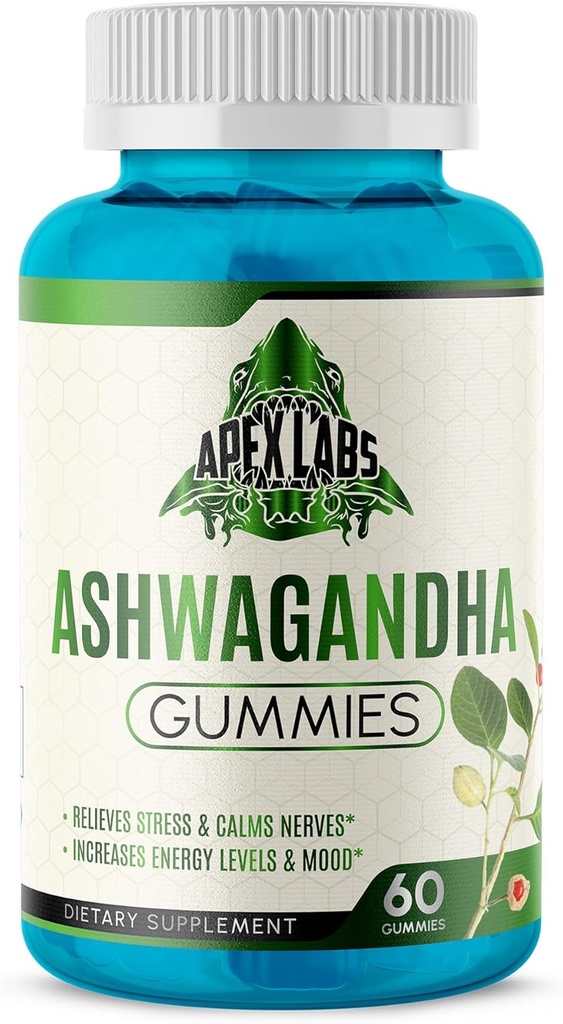 Ashwagandha Gummies - 60 Count - mešane jagode, KSM-66, Vegan, na rastlinah, ne-GMO, Gluten-free in želatina Prosti sprostitev