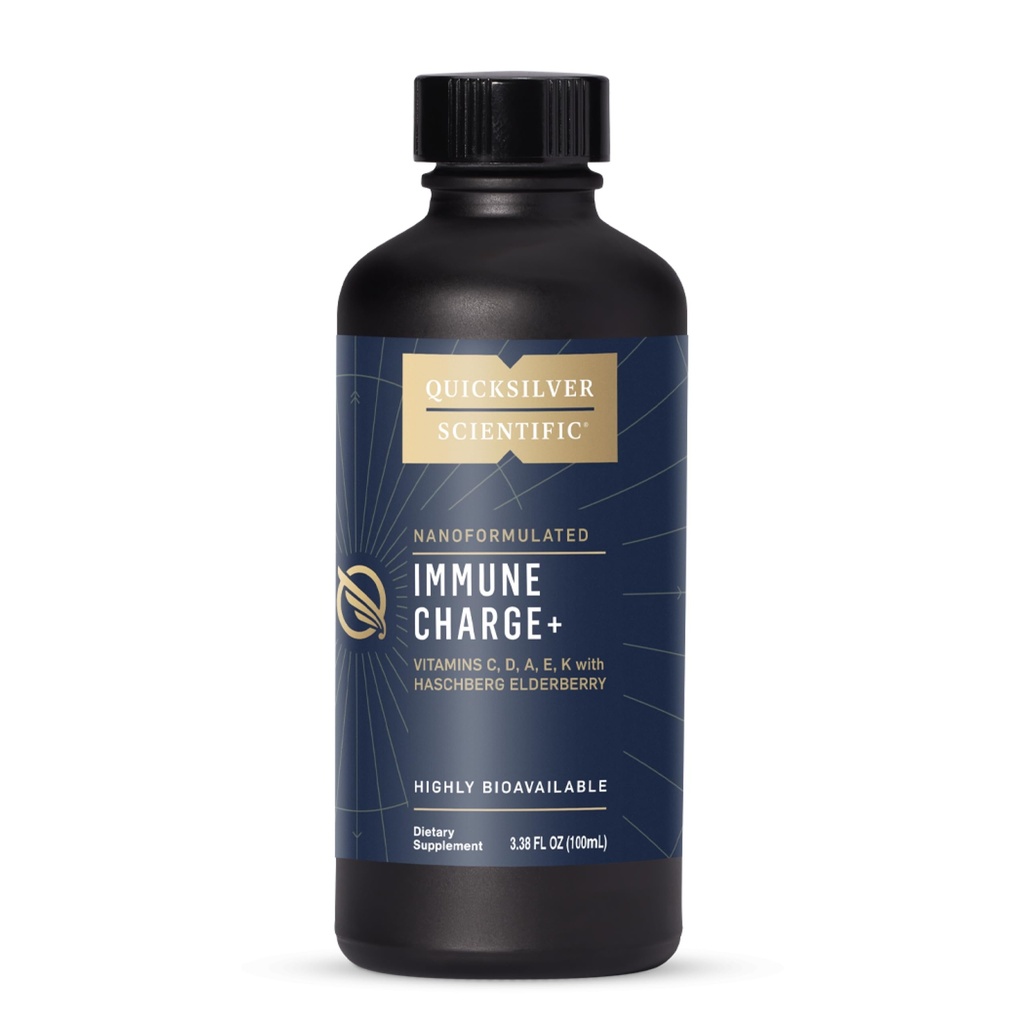 Quicksilver Scientific Immune Charge+ - Elderberry z 10.000 i.e. vitamina D3, 25.000 vitamina A, C, E, K1 & K2 za podporo Immune Health & Lung (100ml)