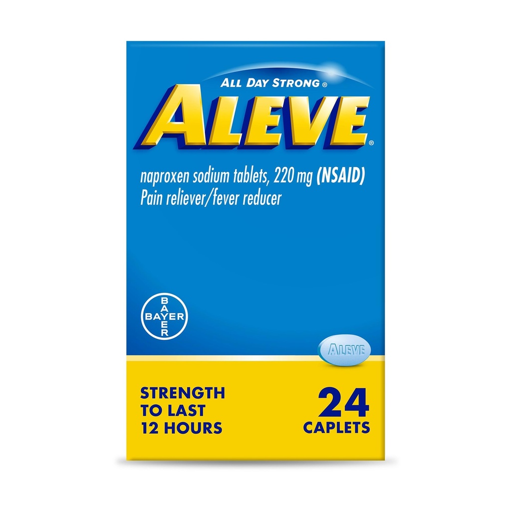 Aleve Pain Relief Naproxen Natrijeve kaple ‐ 24 Število