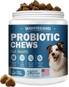 Probiotiki za pse, Izboljšati srbeče kožo Srbeča ušesa, Gut Health, Yast Balance, Alergije, Imunity, Pasji probiotiki in Prebiotiki pregestivnih encimov, Zmanjšanje driske (180 Chews, Steak)