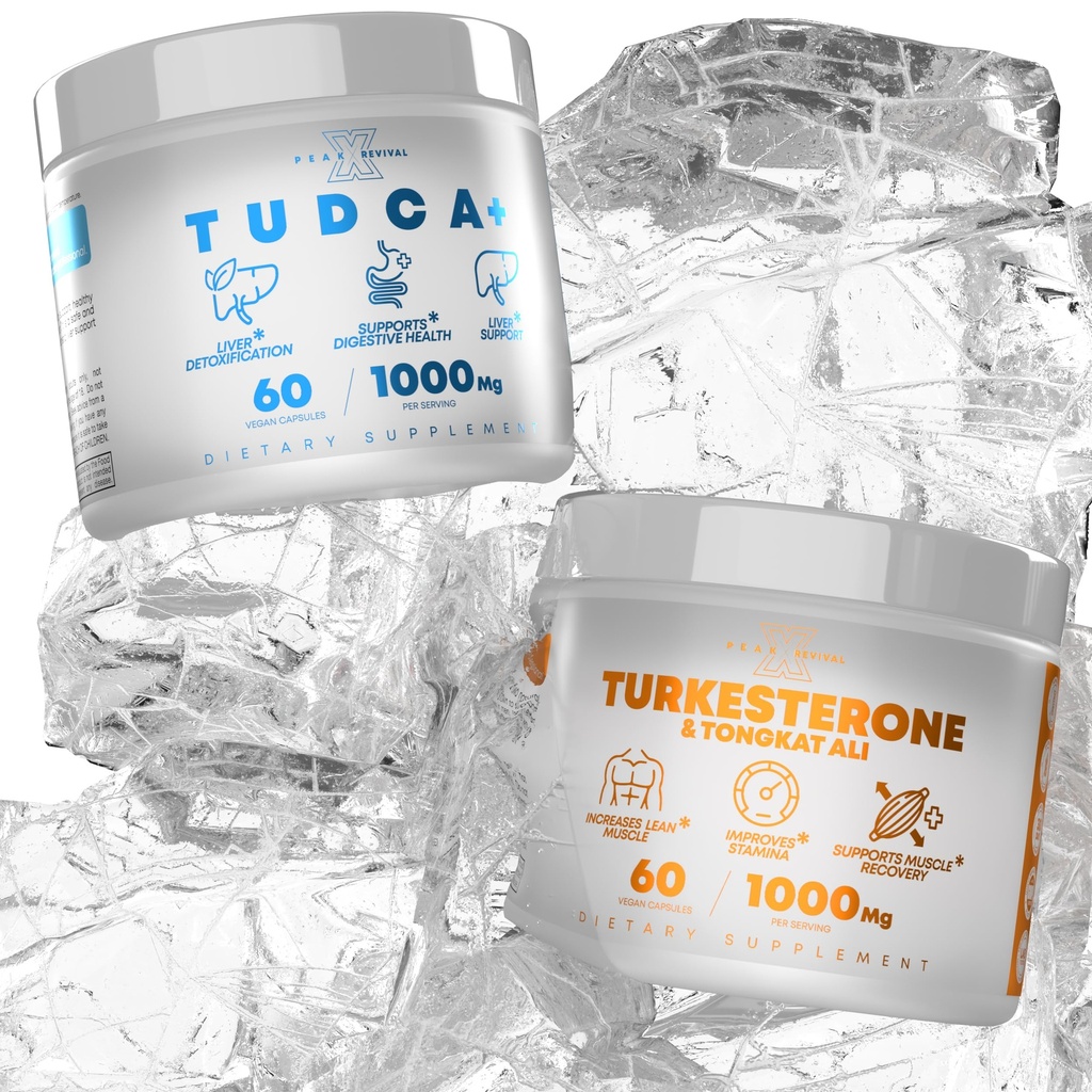 TUDCA+ 1000mg Bile Sol dodatek za podporo jeter + Turkesterone & Tongkat Ali 1000mg povečanje Stamina (60 kapsul)