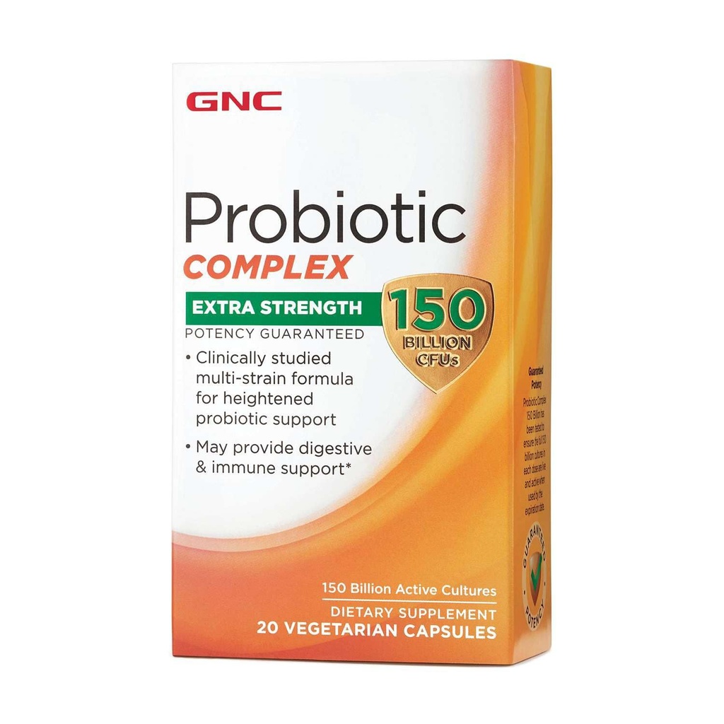 GNC Probiotic Complex Extra Strength with 150 Billion CFUs, 20 Capsules, Daily Probiotic Support