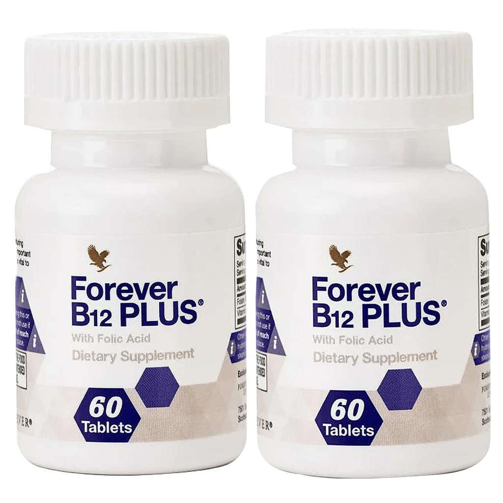 Večno življenje - B12 Plus - Essential B Vitamini za energijo, Imunska podpora in zdravje rdečih krvnih celic - Veganske, vegetarijanske in gluten-free - 120 tablet