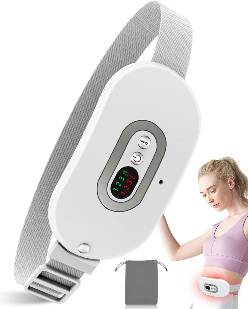 Ogrevanje Pad za obdobje Cramps FSA HSA Upravičeno odobreno, Prenosno ogrevanje Pad za menstrualne krat relief,Električni akumulatorski ogrevalni pas s 3 ravni toplote za hrbet,Bely,Stomach,Da bi ženske dekleta