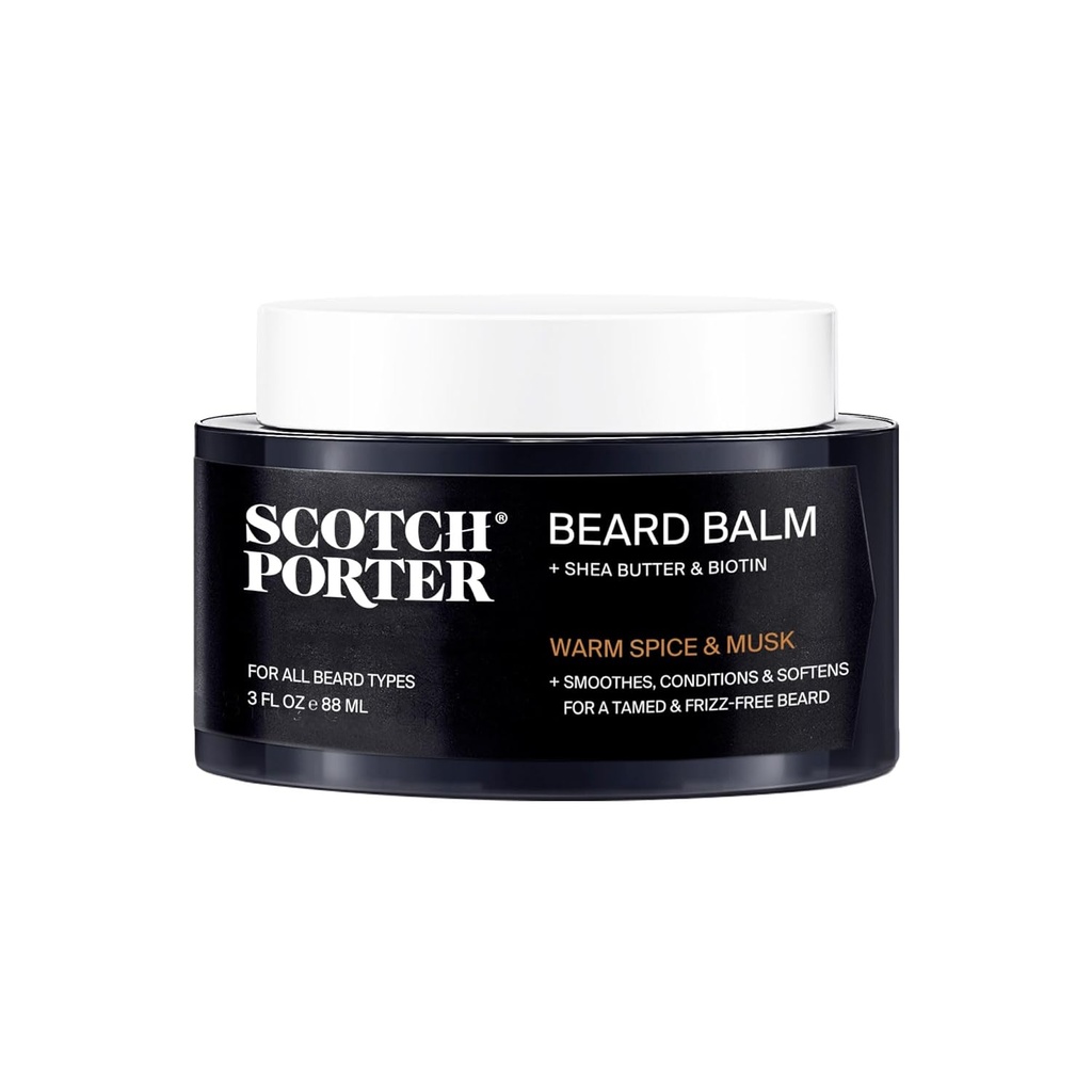 Scotch Porter kondicioniranje Brada balzam – gladka, oblika, vlažite in mehke plašč, suhe obrazne lase, medtem ko spodbujajo rast za Fuller/Zdravje videz brad – Original Scent, 3 oz. Jar