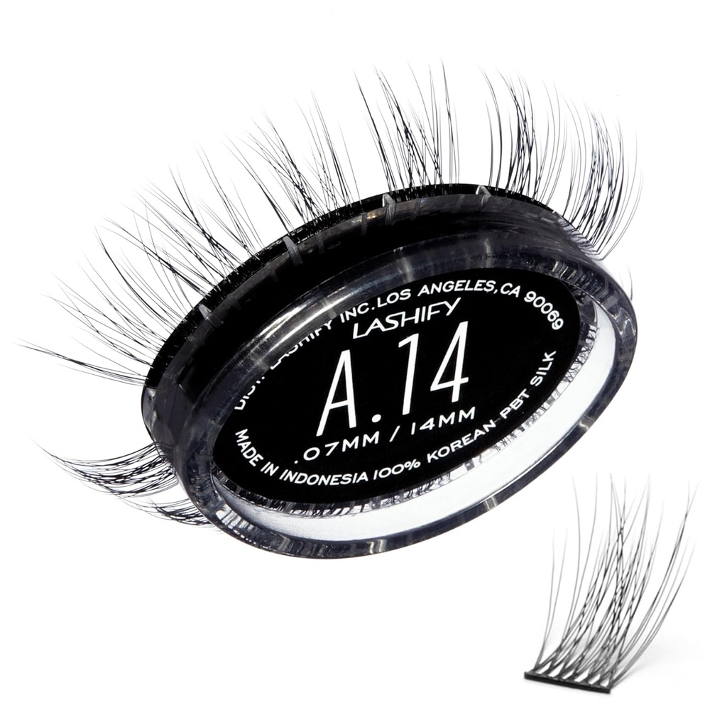 Lashify Ojačati 14mm Gossamer DIY trepalnice razširitve ponovno polnjenje, črna, enostavno lažne trepalnice za naravni videz