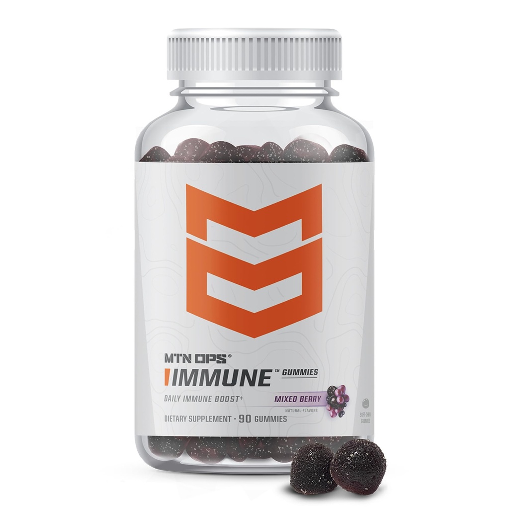 MTN OPS Immune Support Gummies with Elderberry, Mixed Berry | Elderberry Gummies, Daily Immune Support, Mixed Berry Flavor, Gluten Free
