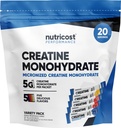 Nutricost Kreatin monohidrat v prahu Varietete Stickpacks (5 arom, 20 serving) - mikroniziran, 5 Gram kreatin monohidrata na pakiranje