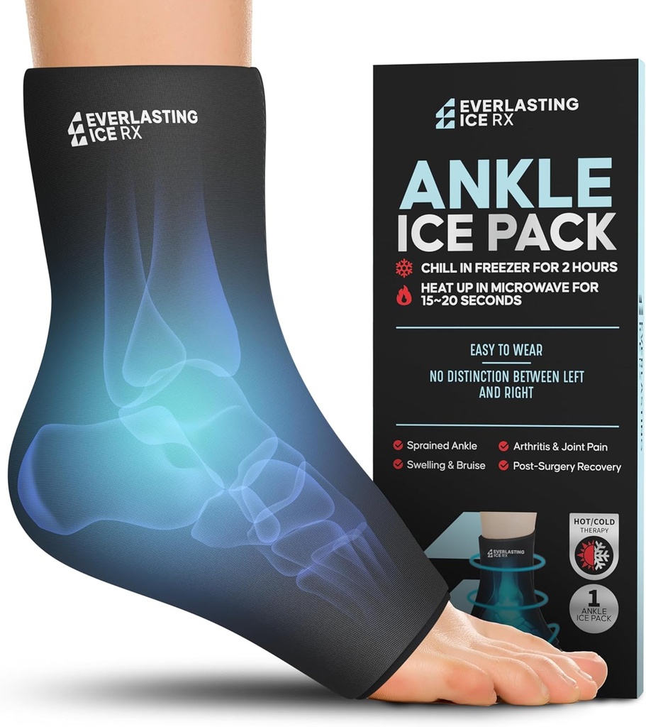 Ledeni ovoj za oteklino, večkrat uporabni ledni ovoj - hladno kompresijsko zdravljenje za lajšanje bolečine, plantarni fasciitis, oprane angle, Ahilov tendonitis Relief