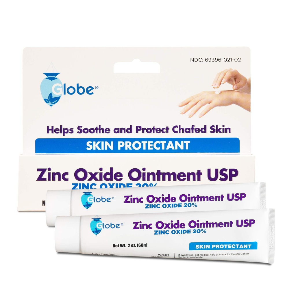 (2 paket) Globe Cinkov oksid Mazilo 20%, 2 Ounce Tube (Skupaj 4 oz) Napredna zaščita kože, Za diaper izpuščaj, Relief pred strupeno bršljan, Sumac & Oak, ščiti pred mokroto, ščiti zamašeno kožo
