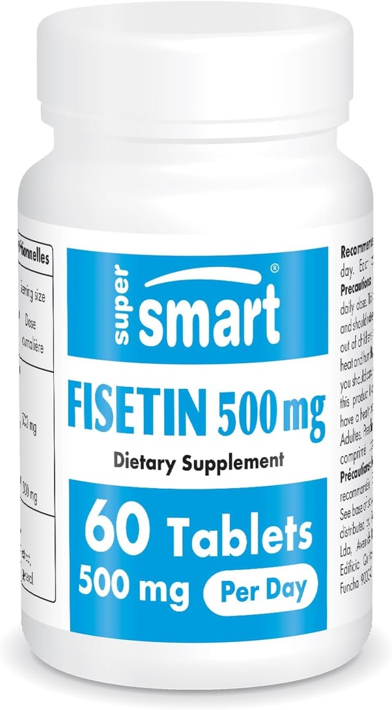 Superpametni - Fisetin 500 mg na dan (Easy-to-Take) - 98% Pure Fisetin dodatek - Visoko biološko dostopen polifenol - močan senolitični aktivator 