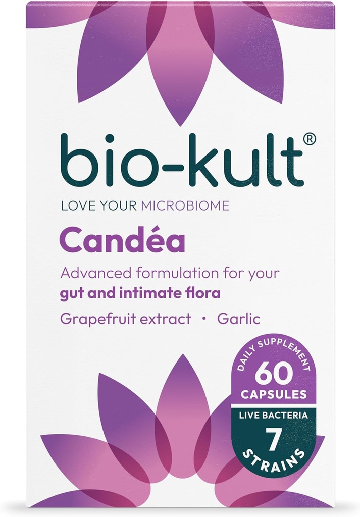 Bio-Kult Candea - 60 kapsul - probiotik za intimno floro, probiotik za ženske, probiotik za moške, s česnovim in grenivkinim ekstraktom