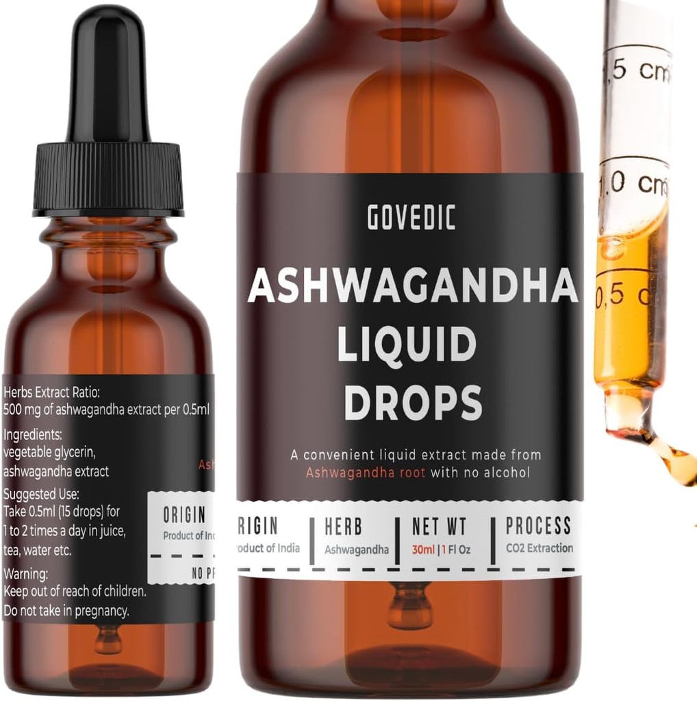 Ashwagandha tekoče kapljice Koncentrirana 1 Fl Oz 30ml 