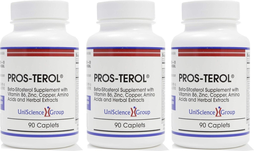 Pros-TEROL (3 steklenice), Prostata Relief z 900 mg Rastlinski steroli z bučnim semenom, Stinging Nettle Root, Ginger Root, Licorice Root Extracts 90 Kapleti