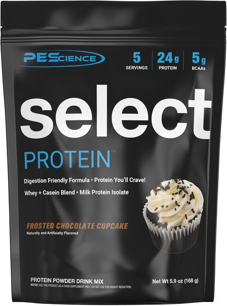 PEScience Select Protein Powder, Whey in Kazein Mešanica, Čisti Protein Powder za ženske in moške, Nizka kalorie, Nizka karb, Keto prijazno, Gluten Free - Zmrznjena čokoladna torta - 5 Serving