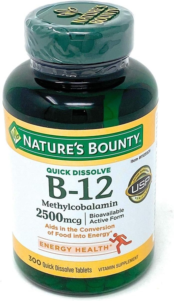 Vitamin B-12 2500 mcg, 300 hitre tablete za raztapljanje