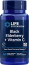 Life Extension Black Elderberry + Vitamin C, vsak dan Imunska podpora iz Bezgove jagode in vitamina C, Gluten brez, ne-GMO, vegetarijansko, 60 kapsul