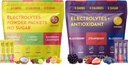 Keto Vitals Tropical & Berry Razvrščena 2 Pack Bundle Electrolyte Powder paket: Tropical & Berry Razvrščene arome - Sugar-free & Zero Calorie Electrolyte Drink Mix Packets, 60 Servinges