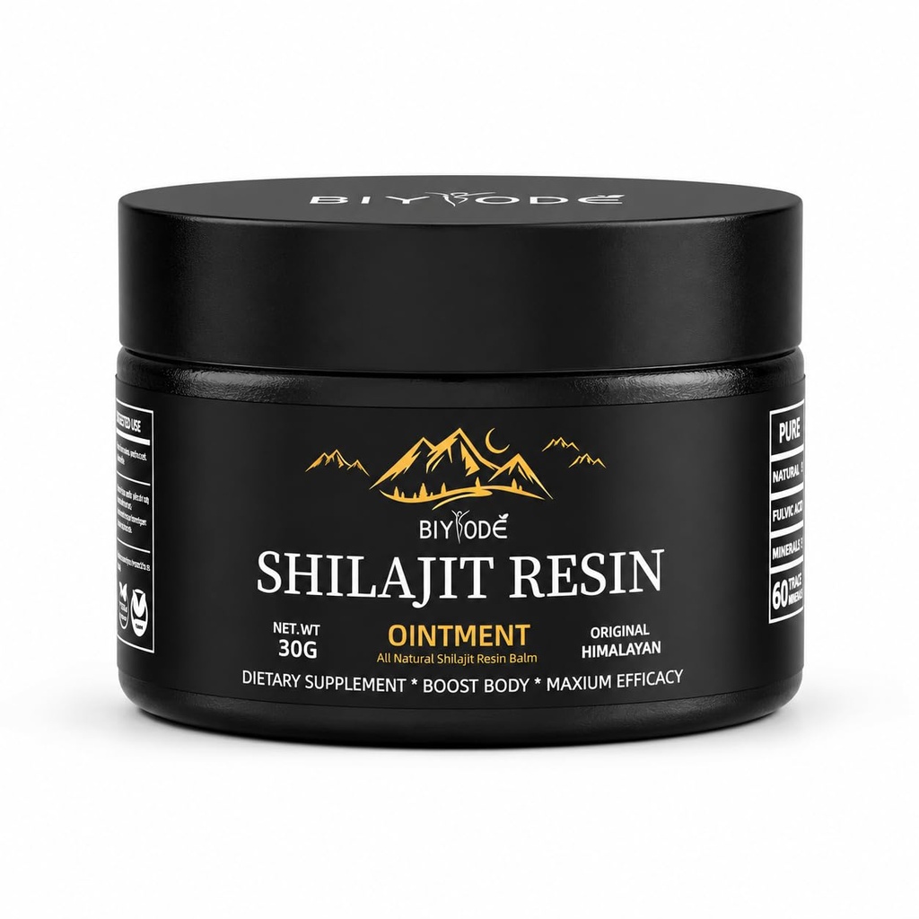 Himalajski Pure Shilajit Resin 600mg 50 Služi s fulvično kislino & 85+ Trace Minerals Vegan Non-GMO Energy Supplement za moške in ženske Ayurvedska Formula