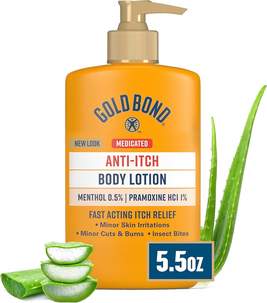 Gold Bond Medicated Anti-Itch Body Lotion 5.5 oz, steroidov brezplačno, hitro deluje srbečica olajšave